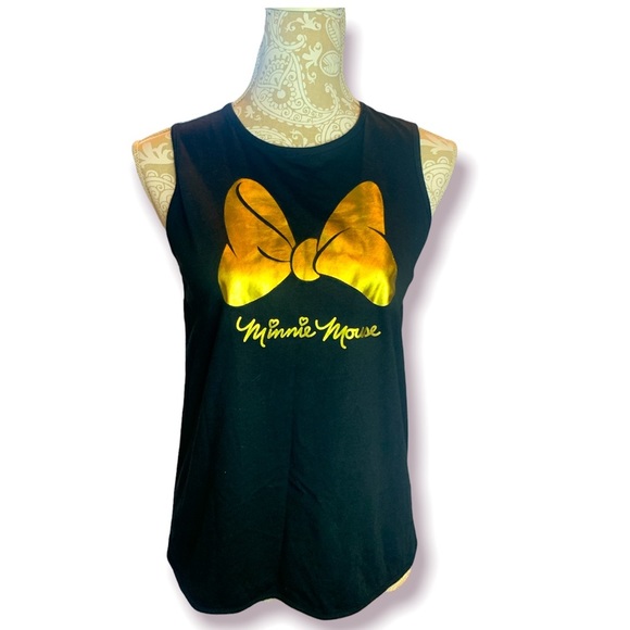 Disney Minnie Mouse metallic gold hi lo tank with polka dot back! - Picture 2 of 6
